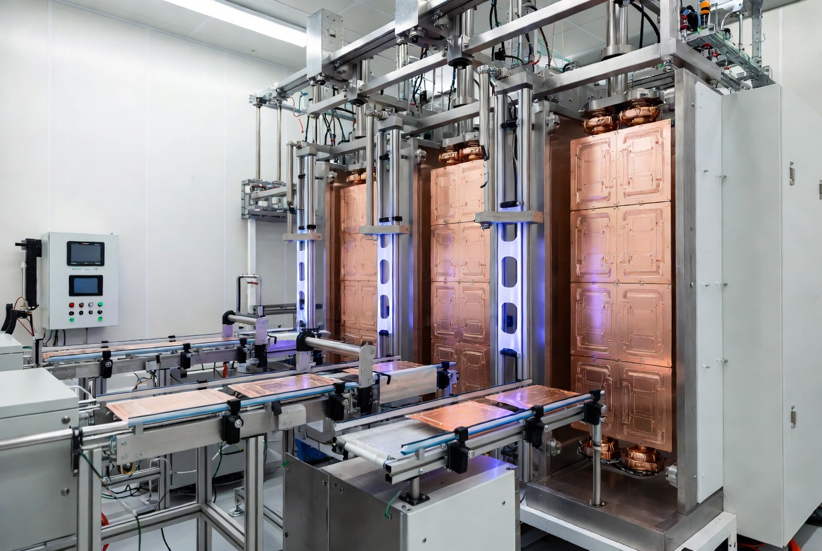 PCB surface pattern and copper trace detail related to surface finish work