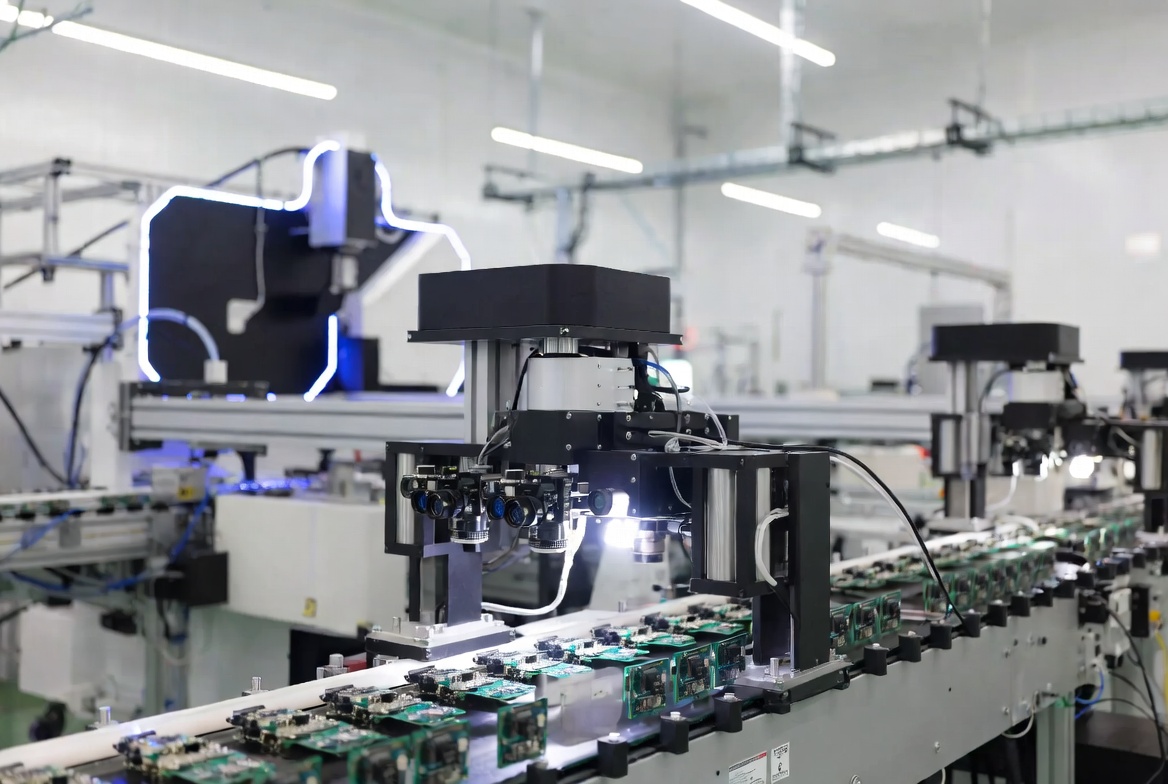 Trays of compact populated boards prepared for electronics production