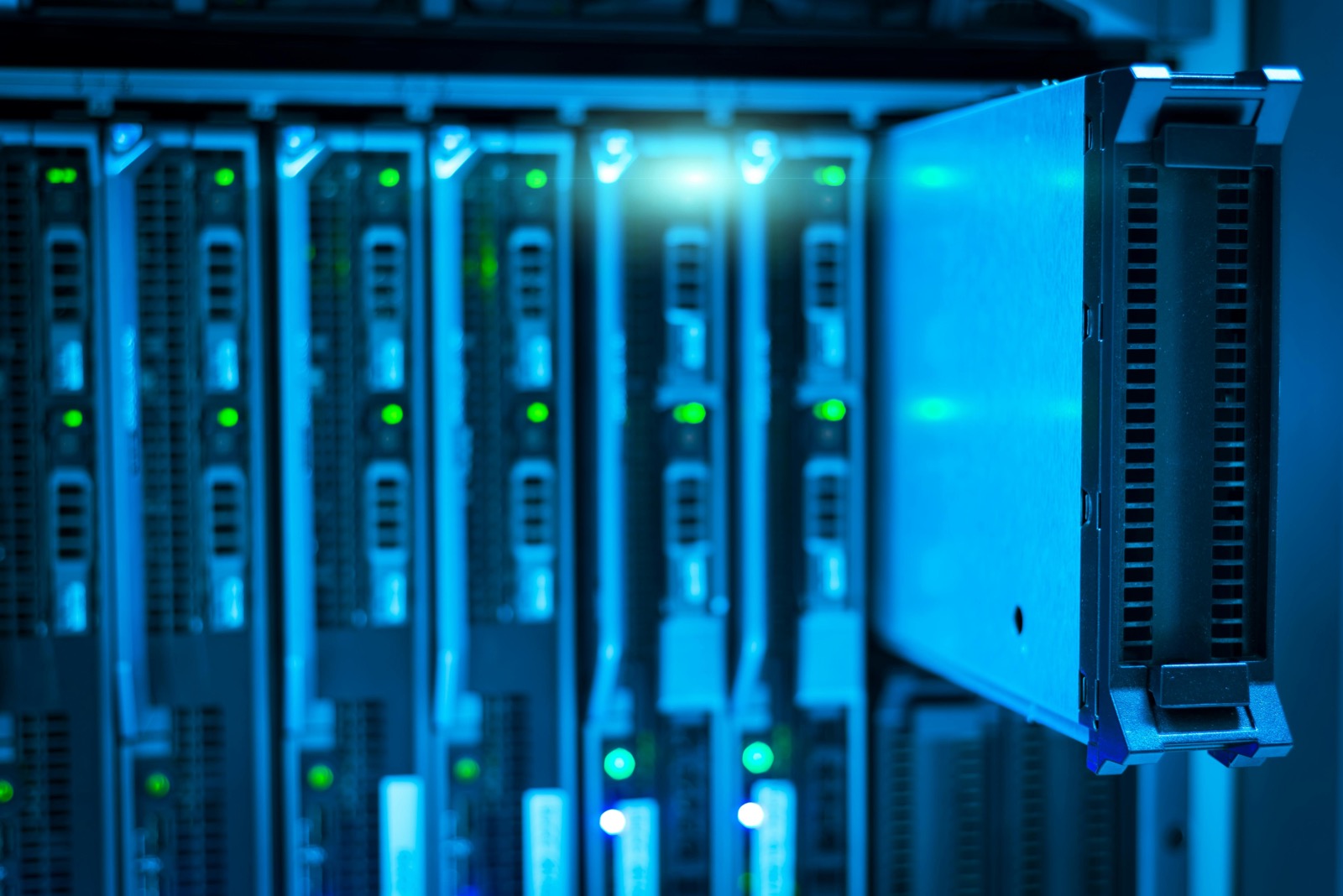High-tech server and communications infrastructure in a data center